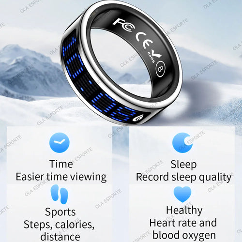 2026 Smart Ring with Touch Display Screen, Wireless Charging, Health Manager, 5 ATM Waterproof For Men Women Smart Rings R12 R08